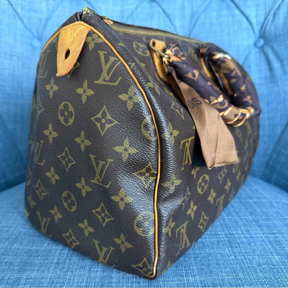 Louis Vuitton Speedy 30 Monogram Canvas Bag Brown LV Authentic - Picture 6 of 16